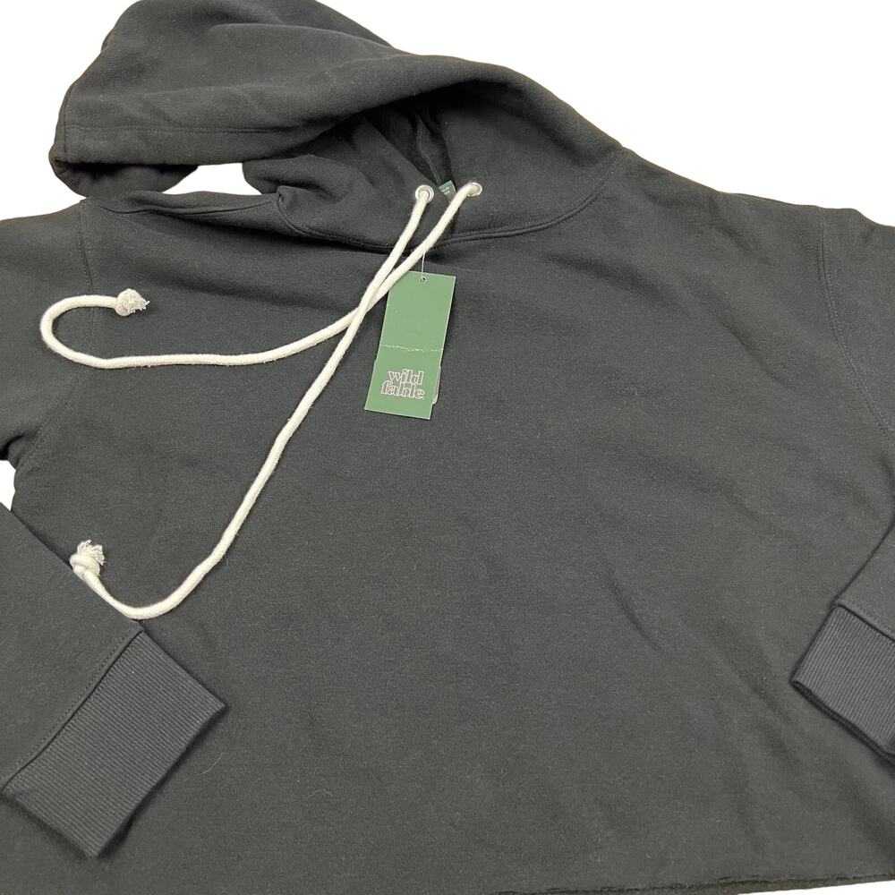 Wild Fable Women's Black Cropped Long Sleeve Hoodie - Size XS - NWT - Picture 1 of 8
